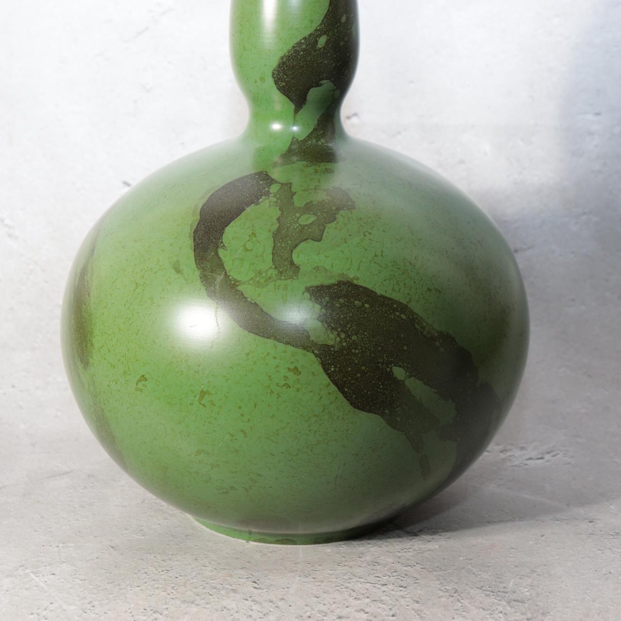 Japanese Takaoka Cast Bronze Gourd Vase Keisuke Tomobako BV78313