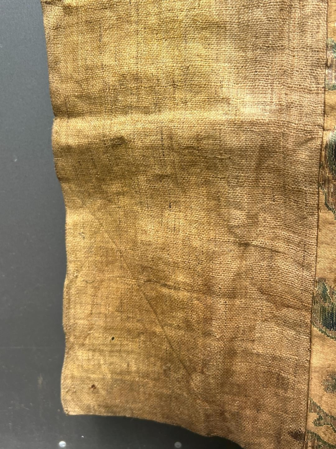 Antique 19th 20th C. Japanese Kinran Brocade Buddhist Textile Temple Banner Boro13
