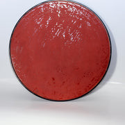 Vintage Aizu Lacquer Round Wooden Serving Tray Plates Red Black Set of 2 Japanes1