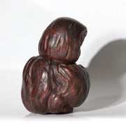 Vintage Japanese Natural Wood Root Carving Owl Figure Okimono WO6654