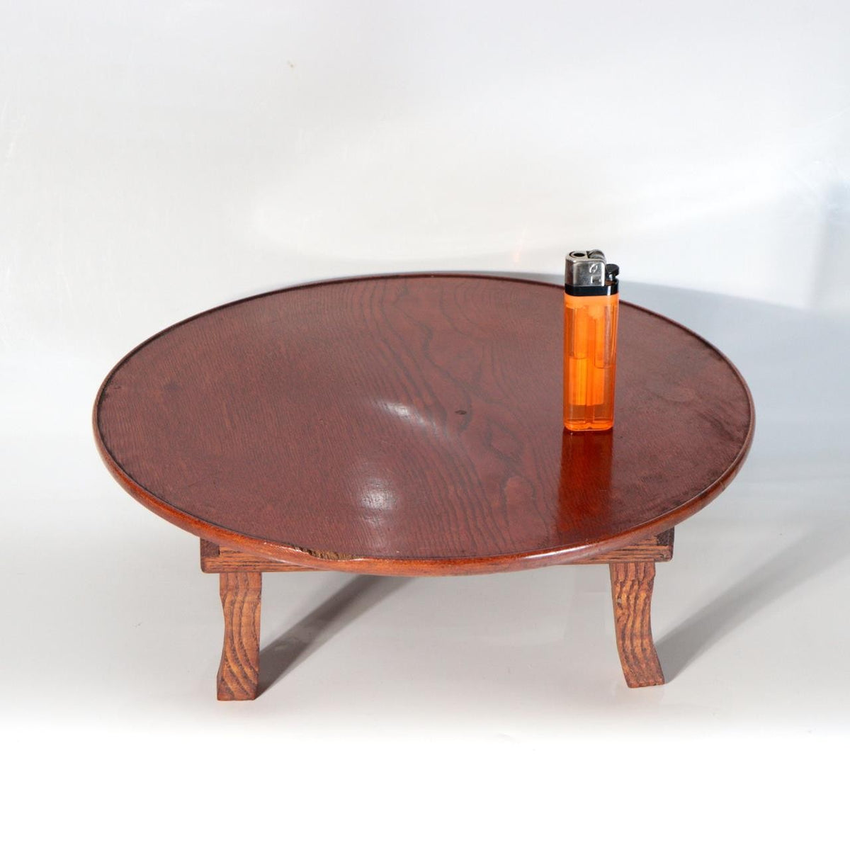 Vintage Japanese Wooden Miniature Chabudai Round Table Display Stand 11.6inch0