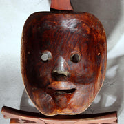 Japanese Wooden Noh Mask Otobide Demon God Gold Eyes Kagura 21cm MSK5291