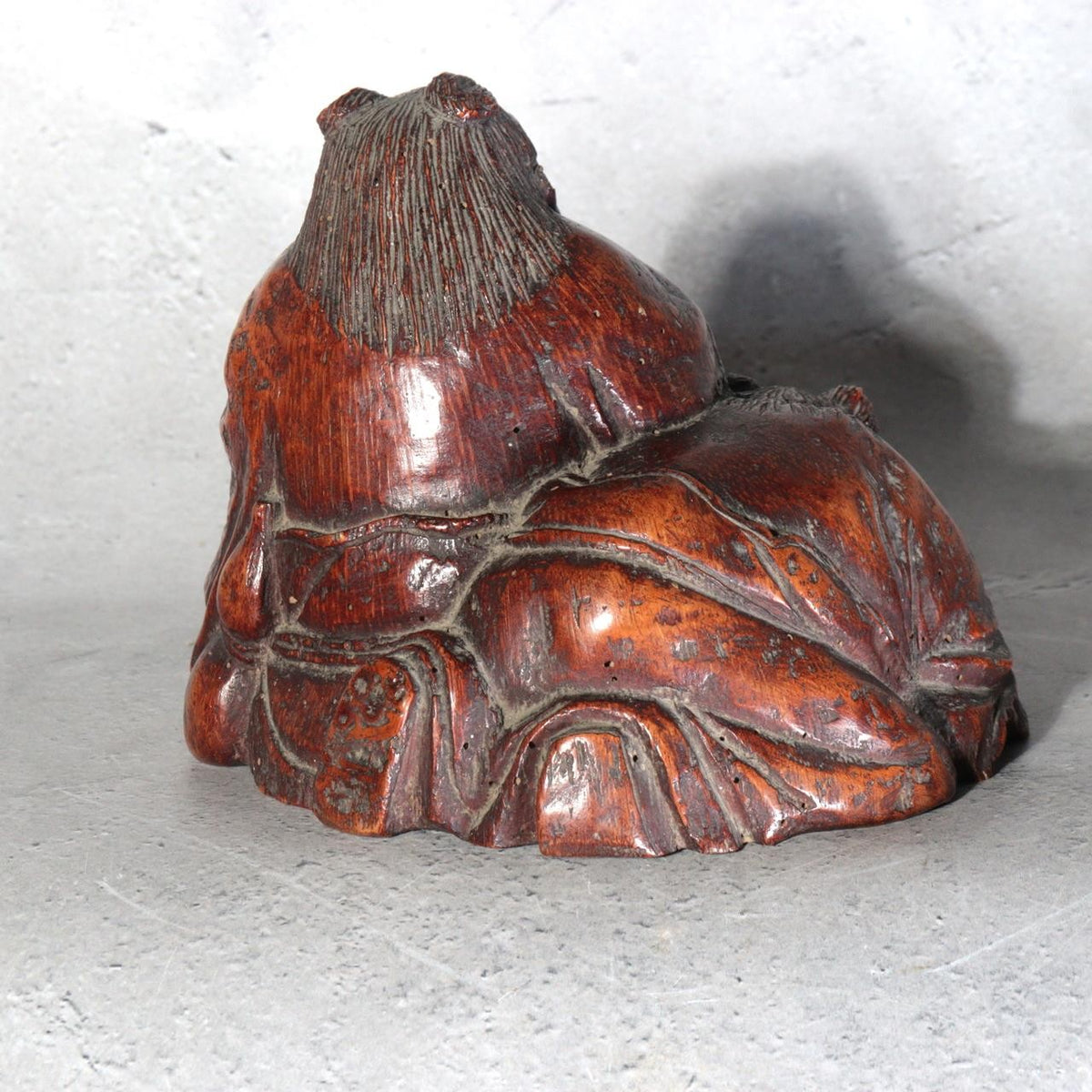 Antique Japanese Bamboo Root Okimono Kanzan Jittoku Hanshan Shide Edo Meiji5