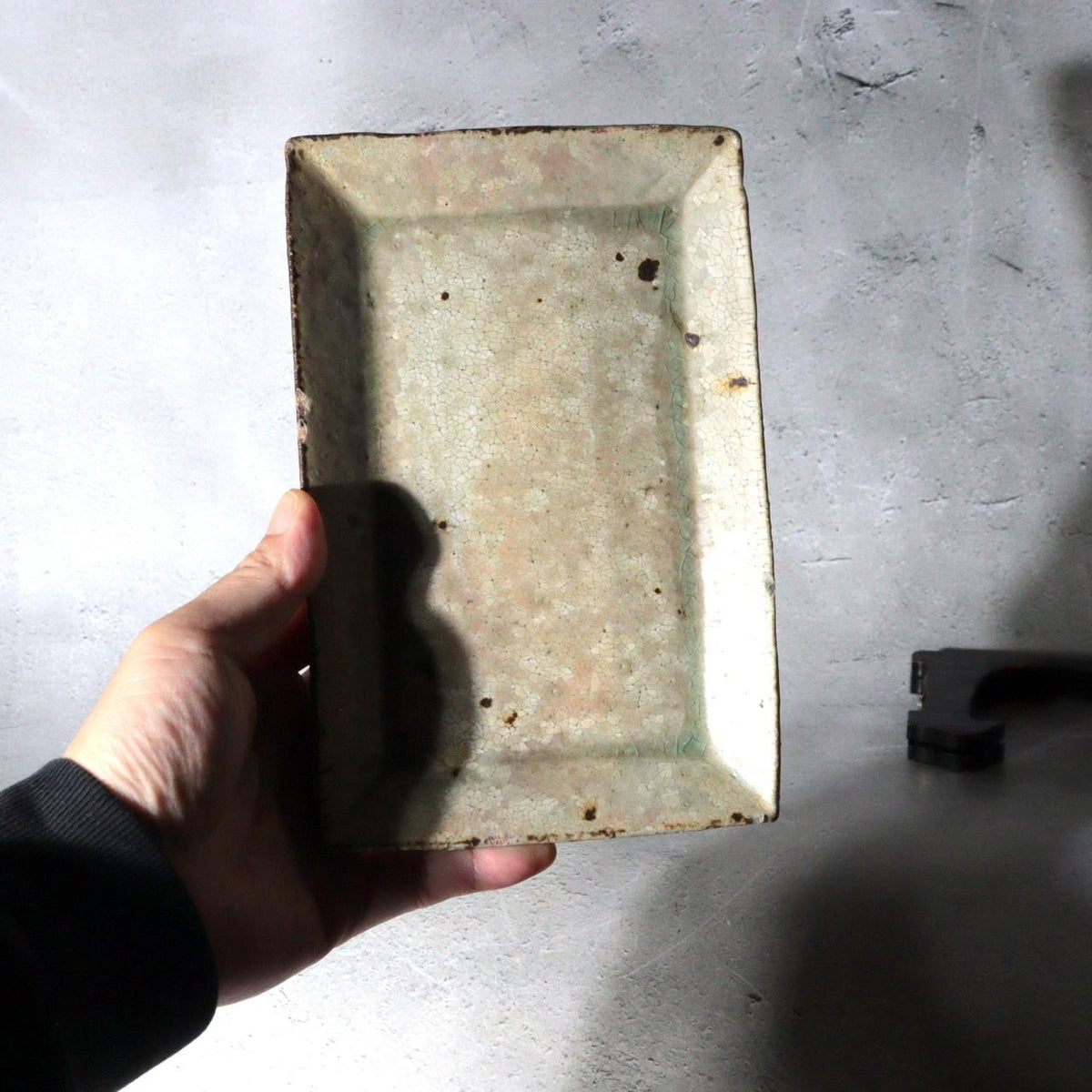 Contemporary Japanese Pottery Rectangular Plate Atsushi Ogata Hakeme Kohiki5