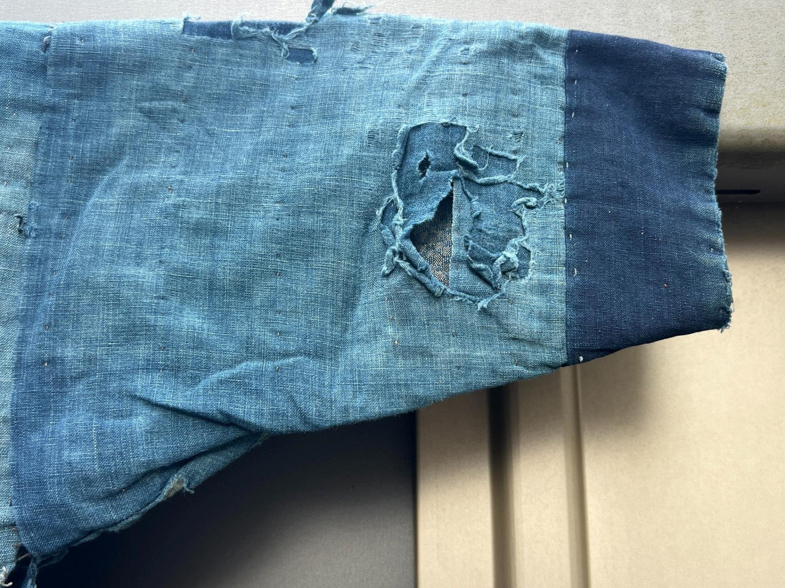 Antique Japanese Indigo Boro Noragi Jacket Patchwork Early Meiji BRKW17316