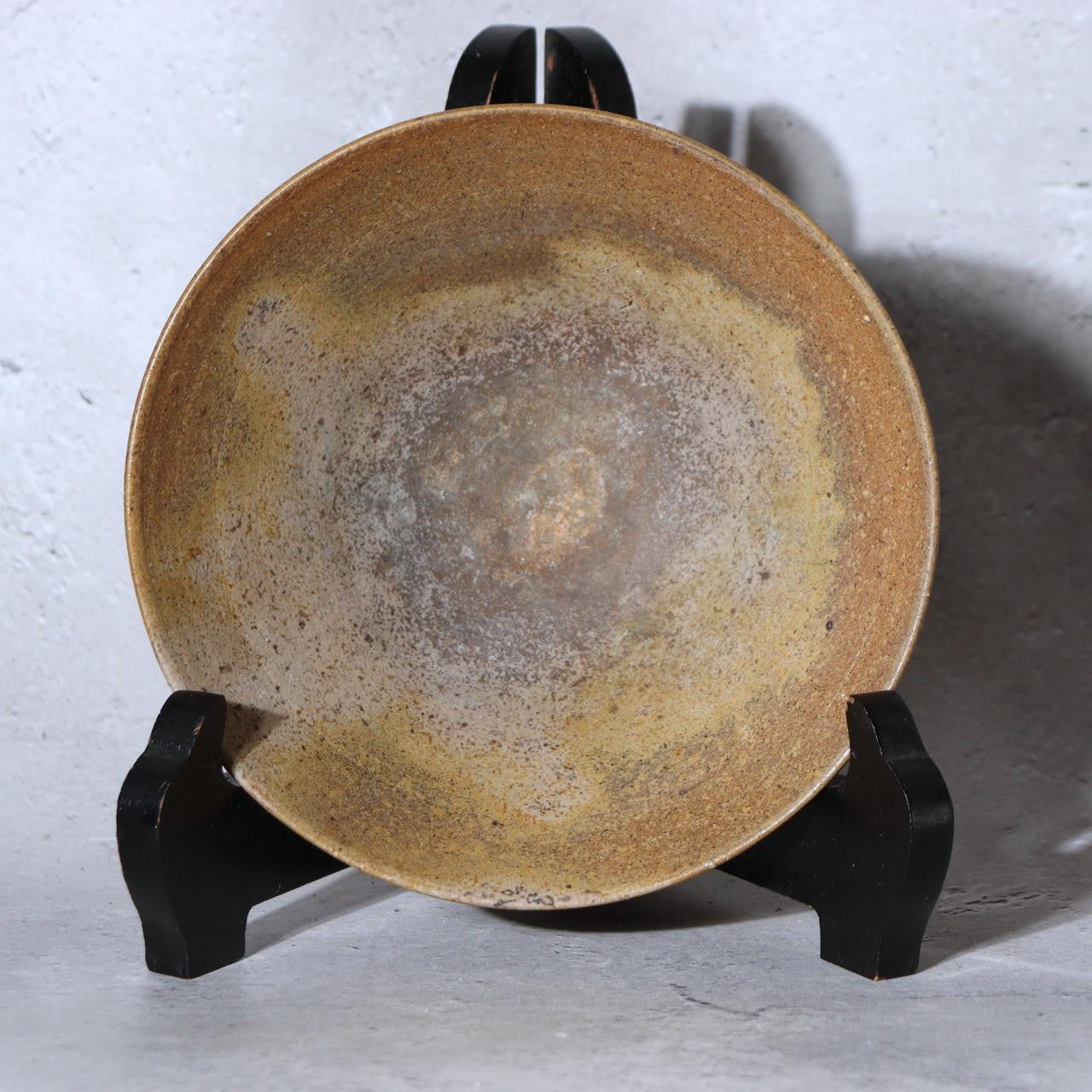 Japanese Vintage Bizen Ware Matcha Tea Bowl Signed Hira-chawan Modern Era1