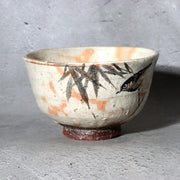 Japanese Shino Ware Matcha Tea Bowl Chawan Uguisu Bird Bamboo Azuma Suimei Box10