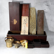 Antique Japanese Ohaguro Utensil Set – Brass Kanewatashi Traditional Teeth Blac0