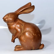 Japanese Vintage Cast Bronze Rabbit Figurine Okimono Signed Hare Statue BOSa454