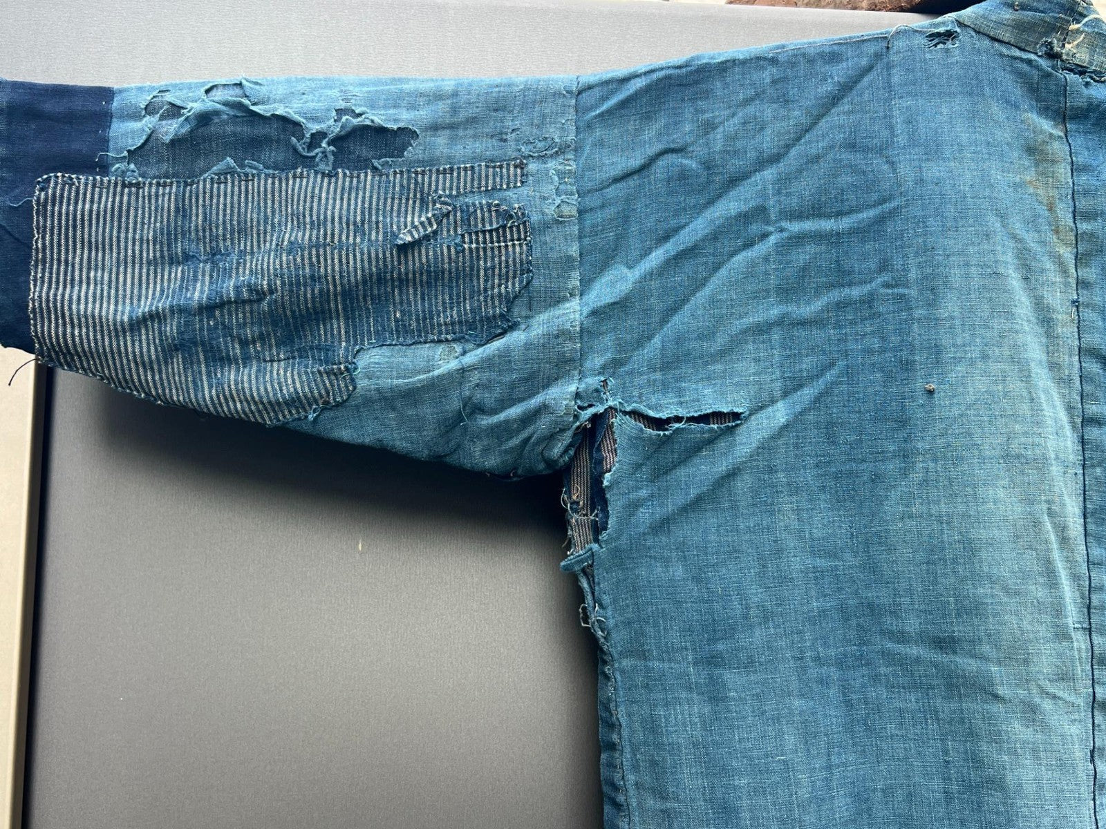 Antique Japanese Indigo Boro Noragi Jacket Patchwork Early Meiji BRKW17319