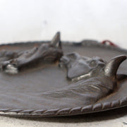 Japanese Nambu Tekki Cast Iron Wall Plaque - Horse Relief Decor 30cm BOSa256