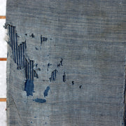 Antique Japanese Boro Indigo Fabric Patchwork Ranru Cotton Textile Rug BRKW16117