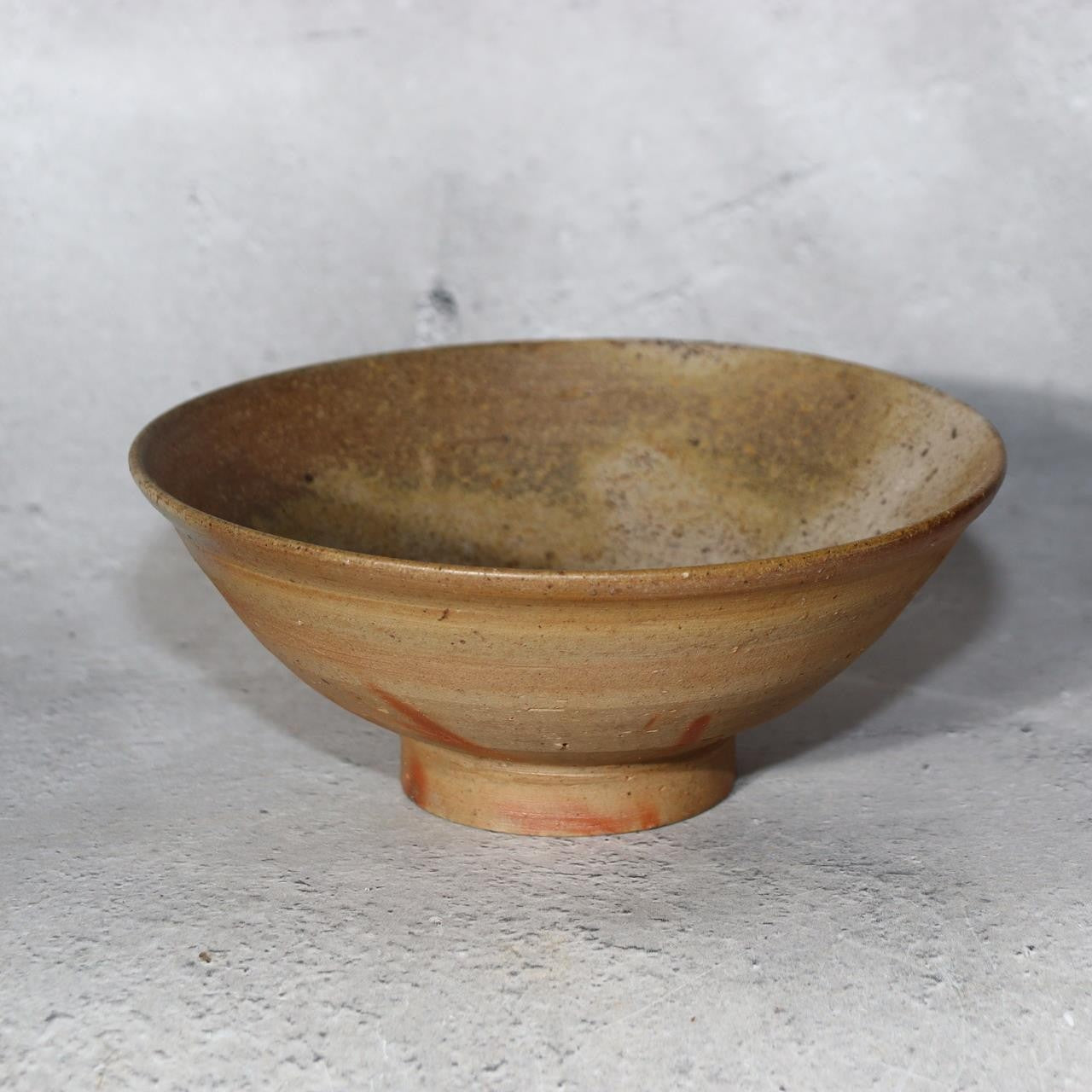 Japanese Vintage Bizen Ware Matcha Tea Bowl Signed Hira-chawan Modern Era3