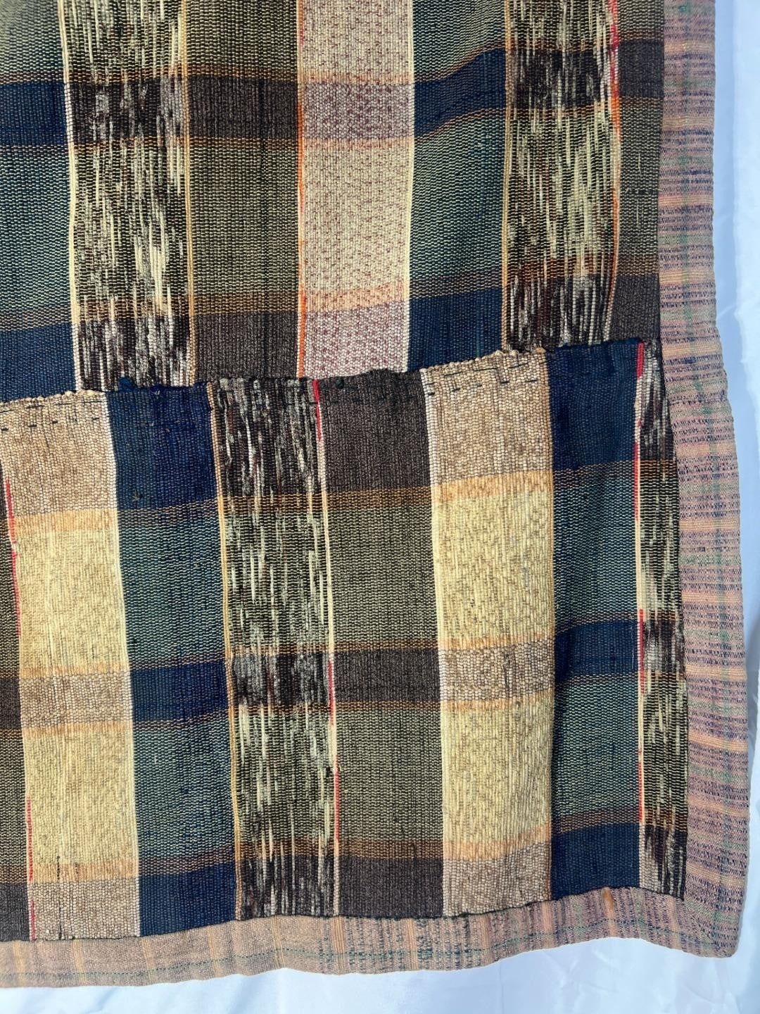 Vintage Japanese Sakiori Rag Weaving Kofu Textile Striped Rug BRKW1918