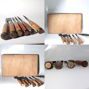 Vintage Japanese Steel Nomi Chisels Set of 10 Woodworking Tools with Wooden Box15