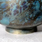 Vintage Showa Takaoka Copperware Bronze Vase Masaharu Blue Gold Mottled BV7728