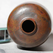 Japanese Cast Bronze Vase - Naoki Hara - Signed Tomobako Box Ikebana BV7408