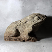 Japanese Carved Porous Stone Frog Sculpture Garden Ornament BT25610