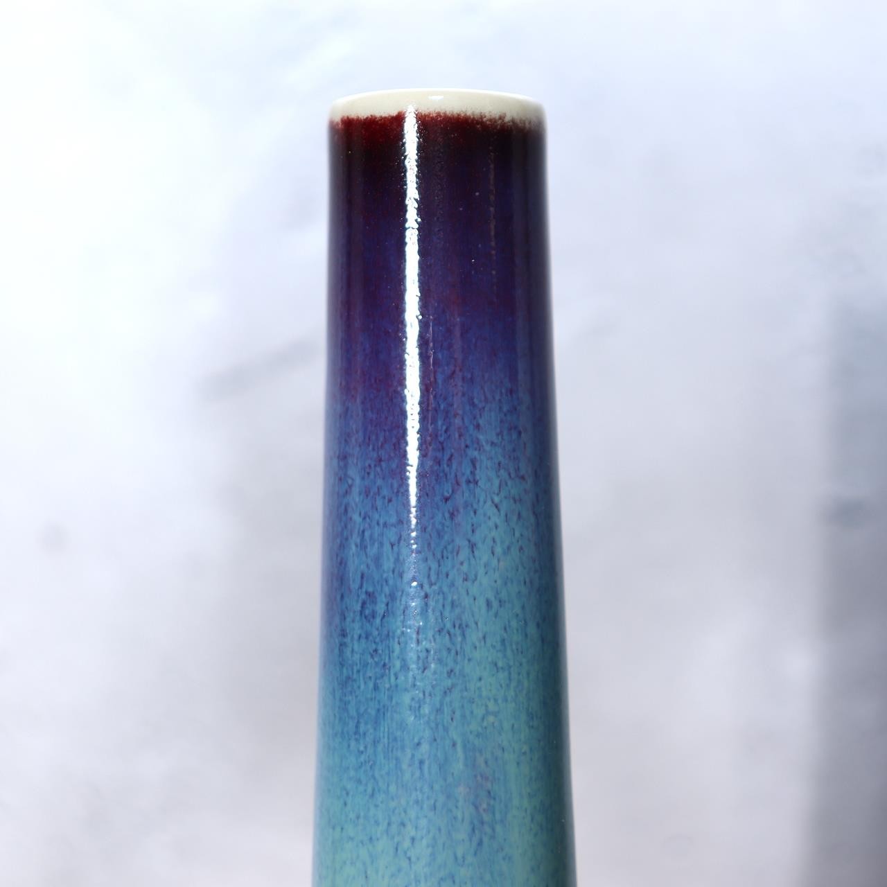 Stunning Japanese Peacock Glaze Vase by Masahide Matsuyama - Signed Tomobako10