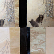 ​Vintage Japanese Hanging Scroll Kakejiku Tanuki Raccoon Dog Moon ASO46112