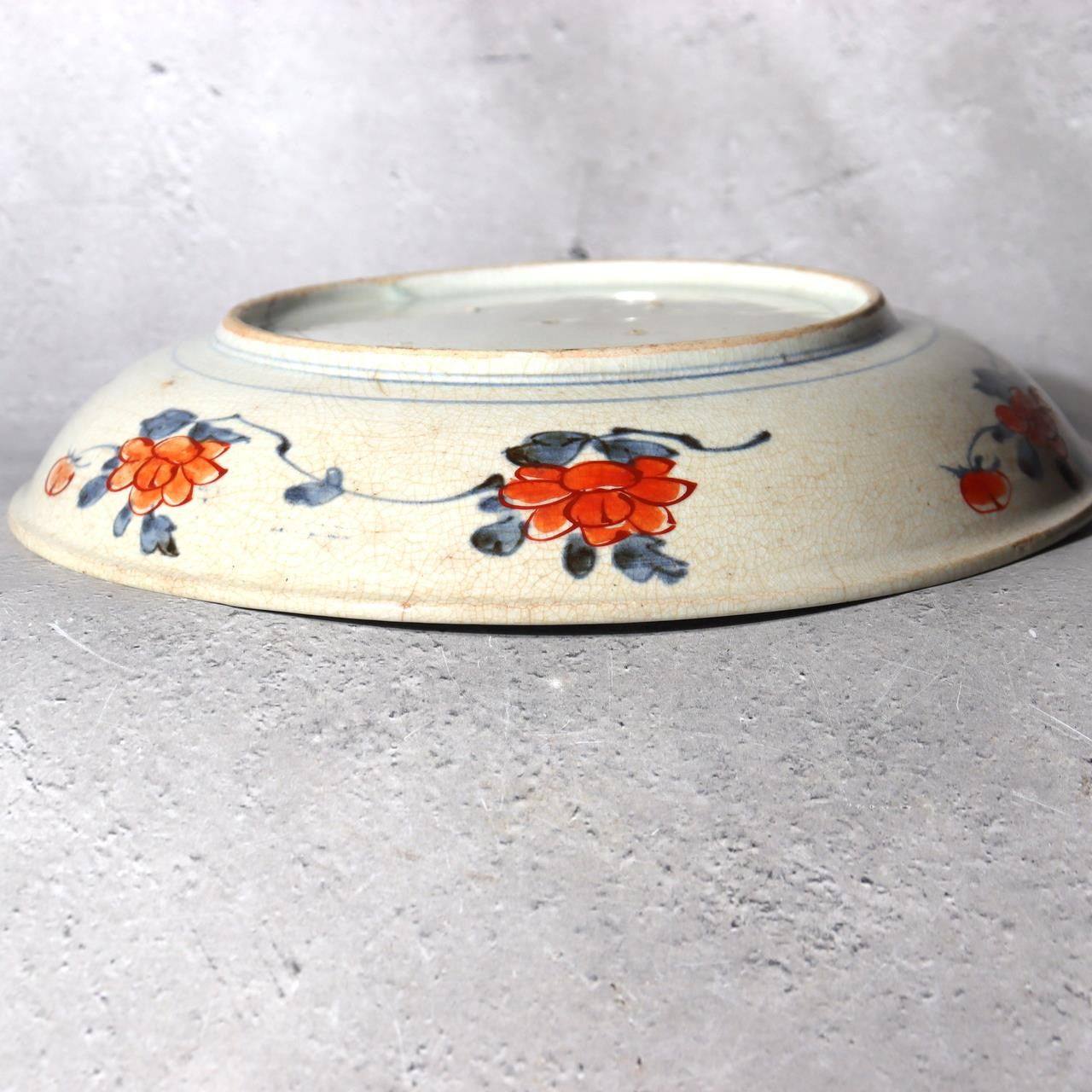 Antique Japanese Old Imari Iroe Bowl  Flower Pot Motif with Original Box IP13213