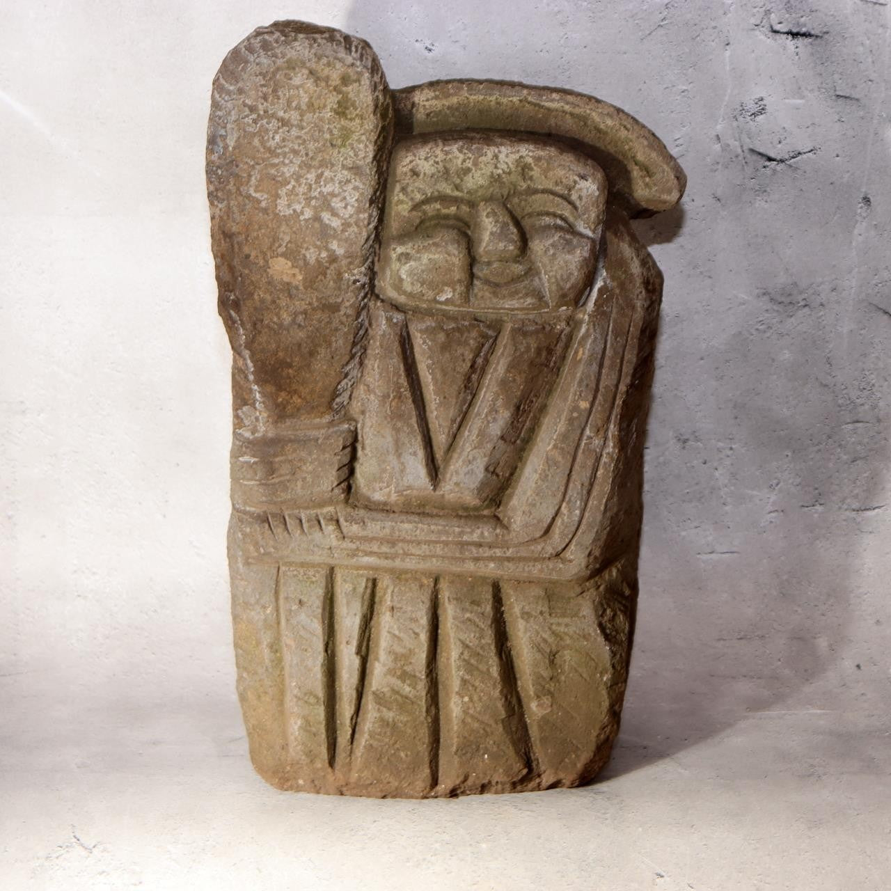 Japanese Antique Stone Statue TanoKami Rice Field God Garden Idol 14kg SDB13814