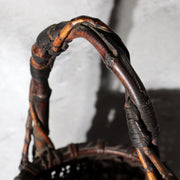 Vintage Japanese Bamboo Woven Flower Basket Ikebana Hanakago Handled8