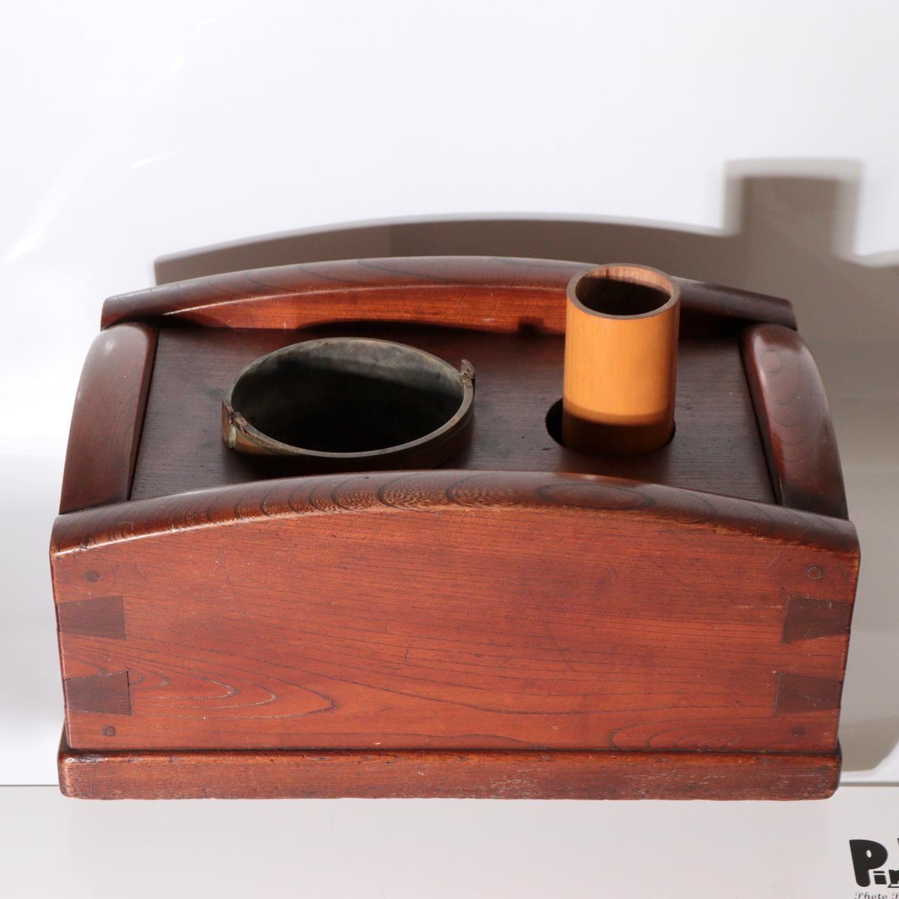 Antique Japanese Zelkova Wood Tabako bon Smoking Box Large WO62217