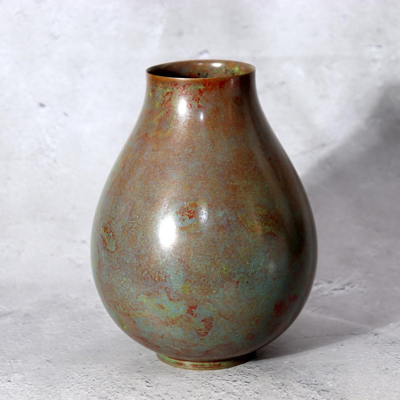 Fine Japanese Cast Bronze Vase Yamazato - Keiku Hasegawa Signed Tomobako BV74013