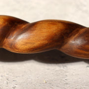 Japanese Antique Wooden Staff Shimenawa Spiral Twist Nyoi Buddhist Shinto 54cm15