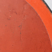 Antique Japanese Aizu Lacquer Round Oval Wooden Serving Tray Warped WO60815
