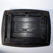 Japanese Vintage Folding Low Table Chabudai Wood Brown Black Compact 43cm WO5245