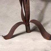 Japanese Antique Candle Stand Teshoku Iron Copper Narcissus Flower Rustic BV71719