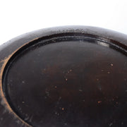 Antique Japanese Aizu Lacquer Round Oval Wooden Serving Tray Warped WO60814