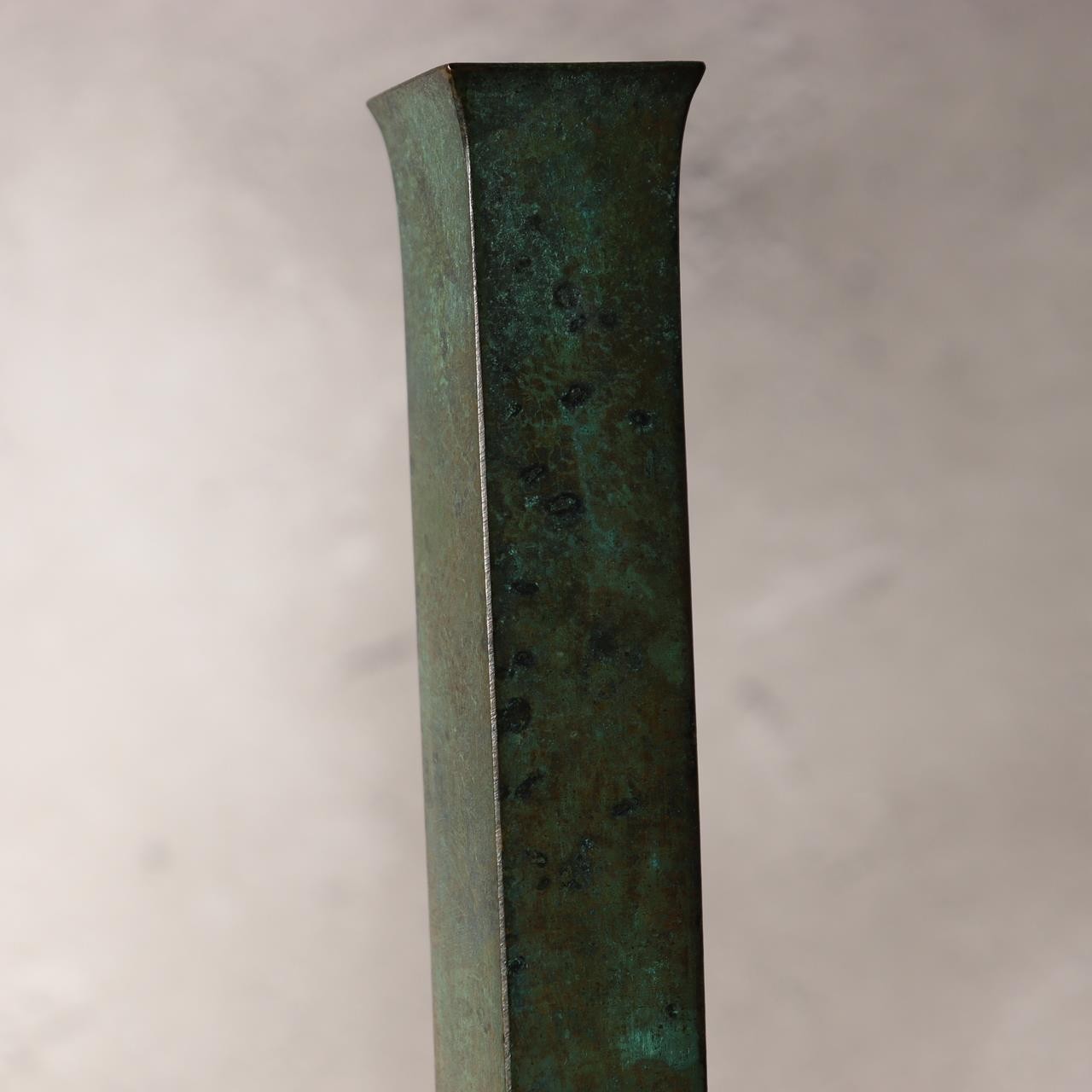 Japanese Bronze Flower Vase Ichinose Soushin Tea Ceremony Ikebana Kodo Box BV71210