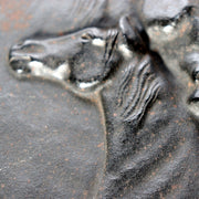 Japanese Nambu Tekki Cast Iron Wall Plaque - Horse Relief Decor 30cm BOSa254