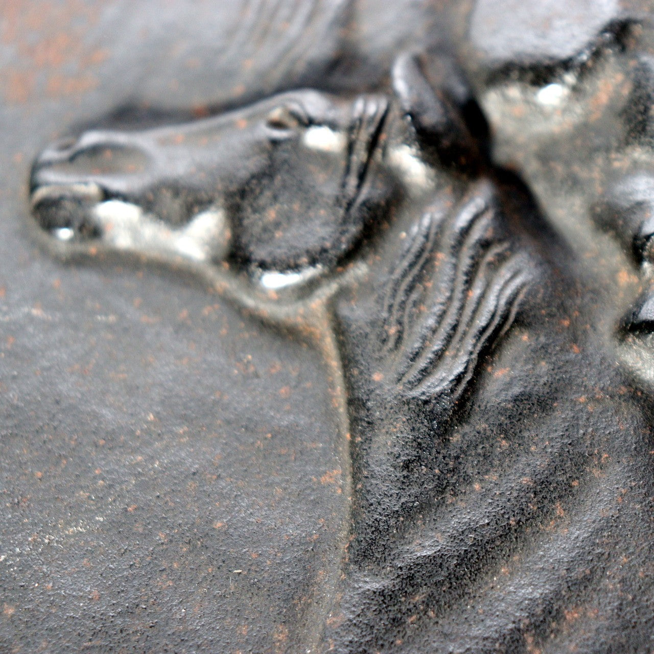 Japanese Nambu Tekki Cast Iron Wall Plaque - Horse Relief Decor 30cm BOSa254