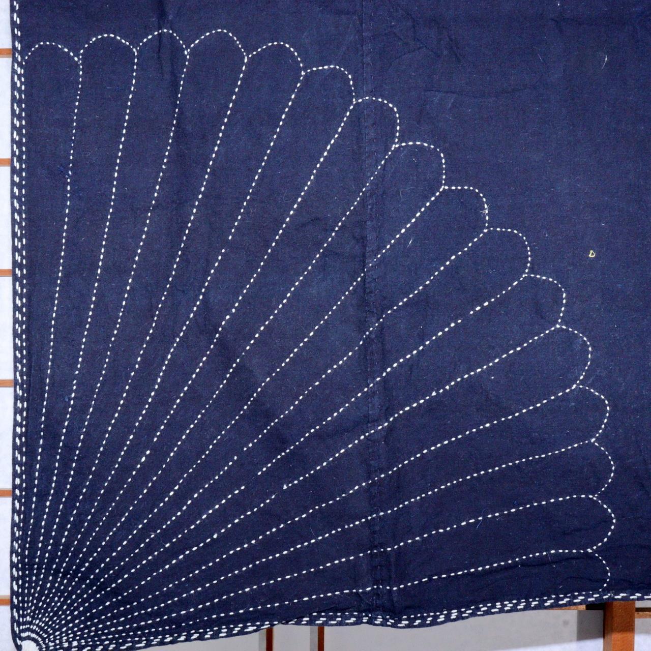 Antique Sashiko Fabric Aizome Furoshiki embroidery Boro Kire Japanese RKW1142