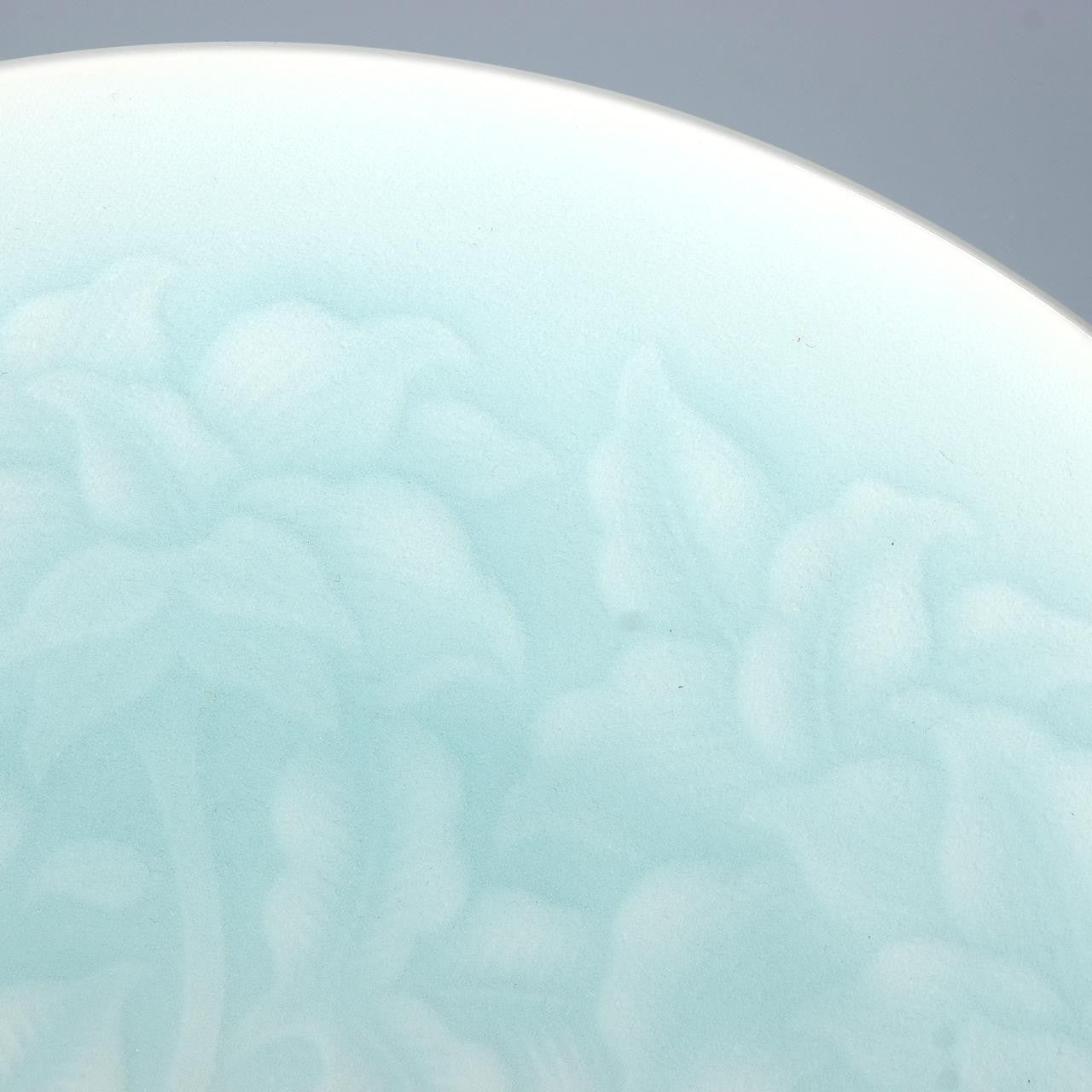 Kaiji Tsukamoto Living National Treasure Seihakuji Celadon Plate Karakusa Signed14