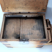 Antique Late Edo Japanese Wooden Kake Suzuri Portable Writing Box WO6203