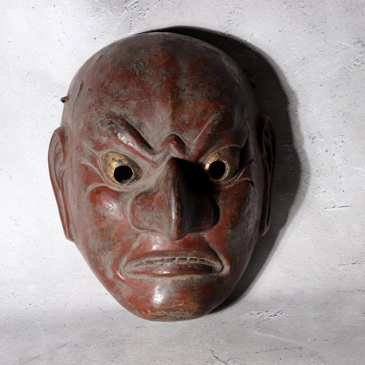 Japanese Kanshitsu (Dry Lacquer) Noh Kagura Mask Wrathful Deity with Gilded Eye1
