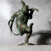 Japanese Bronze Rabbit Statue Masashi Natorigawa Dancing Pose BOSa650