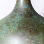 Takaoka Bronze Vase  Gousho Ancient Verdigris Patina Classic Trumpet Neck Japan13