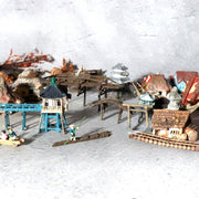 Vintage Japanese Bonkei Tenpai Miniature Figures Trees Suiseki Diorama Set BOSa618