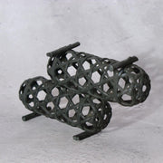Japanese Bronze Jakago River Basket Flower Holder - Ikebana Suiban Tenpai10