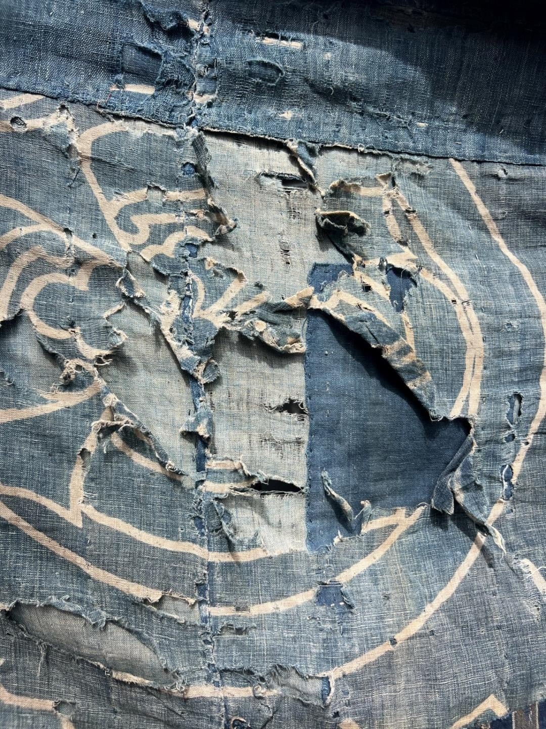 Authentic Antique Japanese Boro Textile - Indigo Patched Sashiko Cotton9