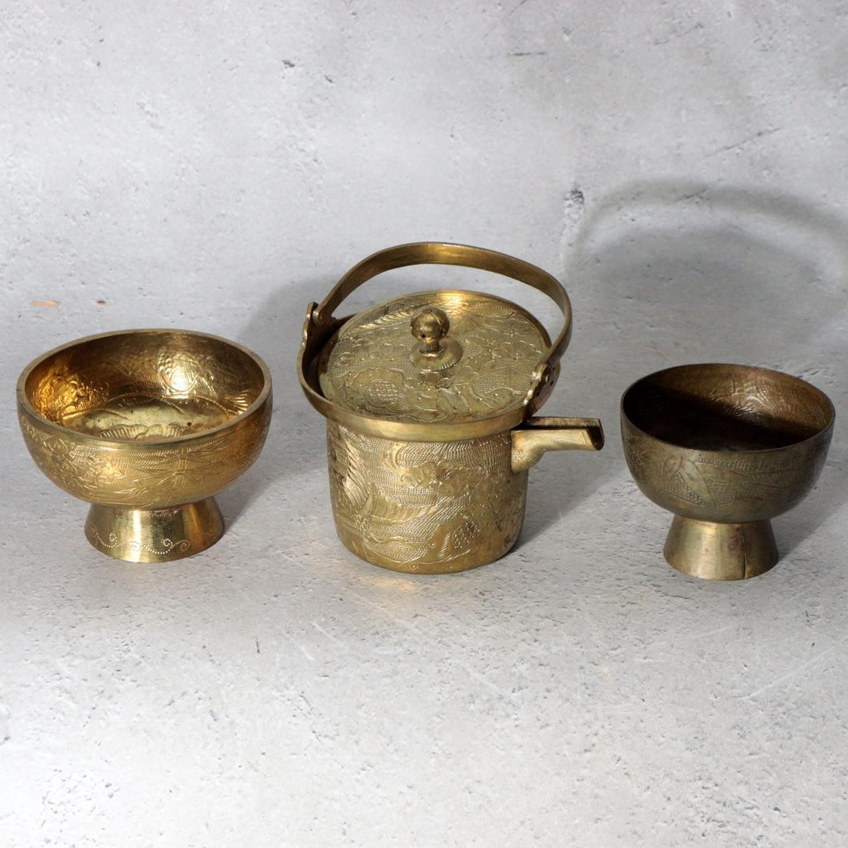Antique Japanese Ohaguro Utensil Set – Brass Kanewatashi Traditional Teeth Blac3