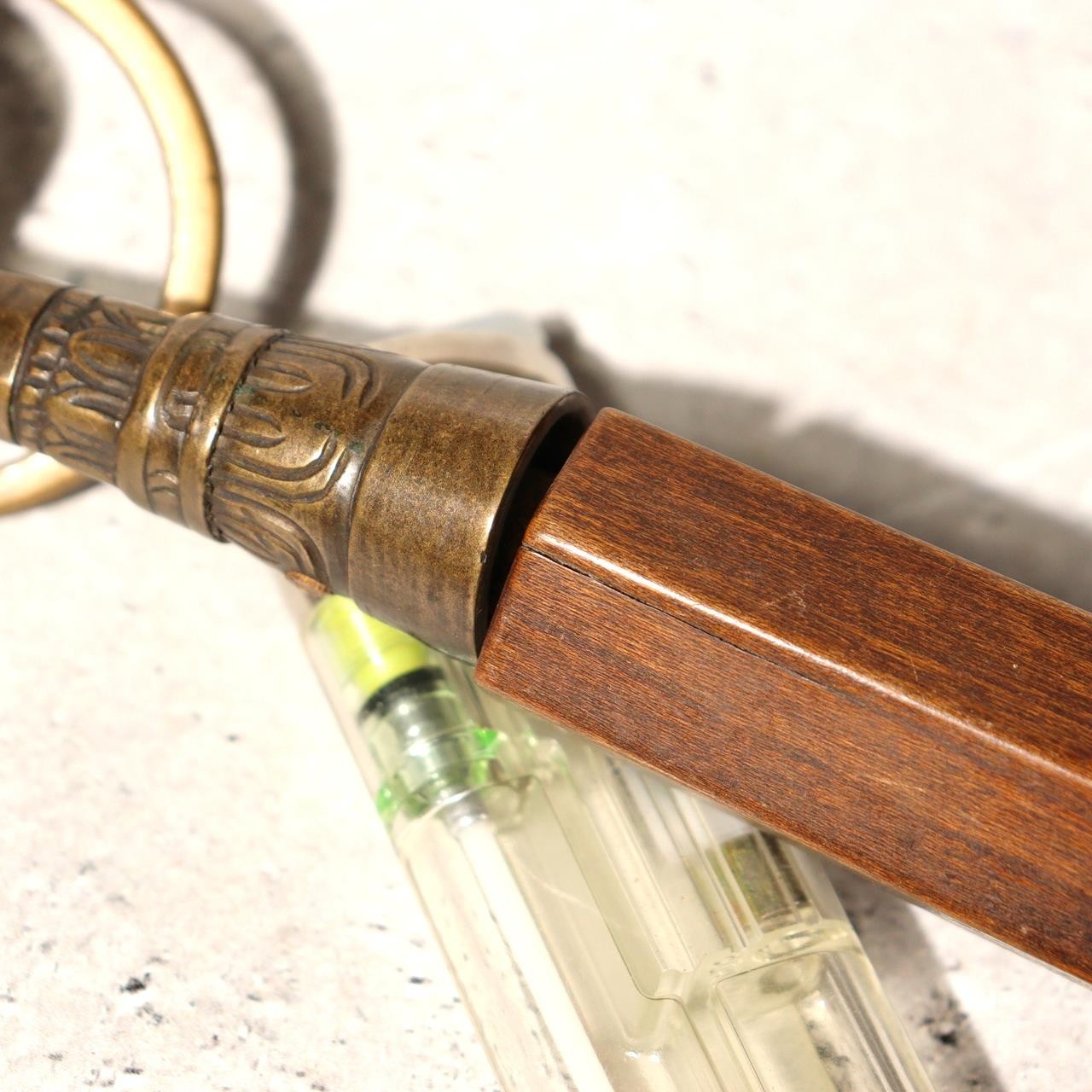 Vintage Japanese Buddhist Shakujo Handheld Monk Staff Brass Wood Ritual Tool8