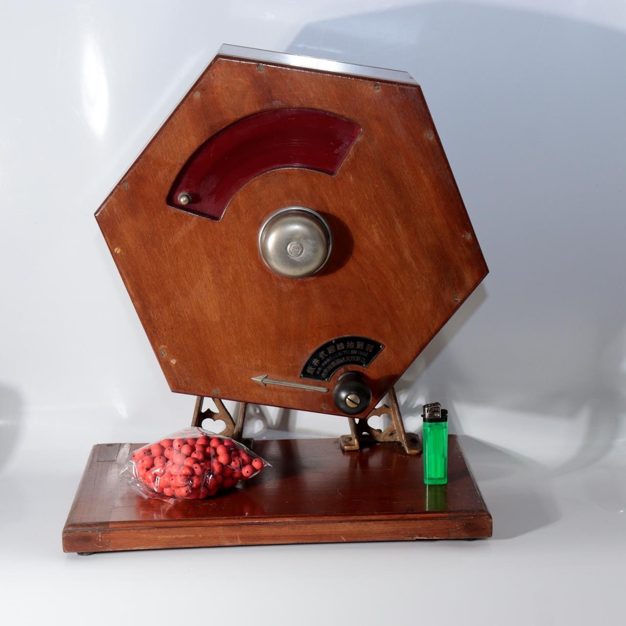 Japanese Vintage Wooden Garapon Lottery Raffle Drawing Machine Showa Arai Type1