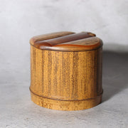 Vintage Japanese Bamboo Lidded Box Hakone Yosegi Chest Lacquer Sake Cup Set16